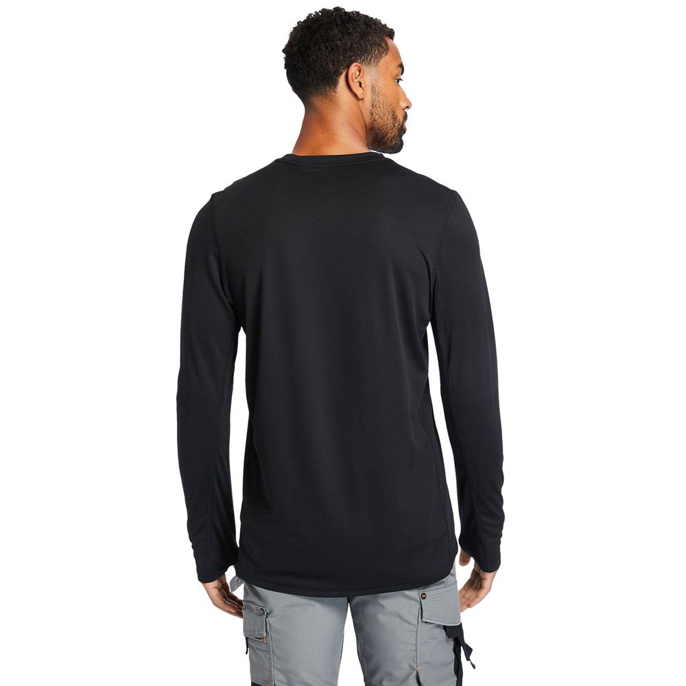 Tricouri Timberland Barbati Negrii - Pro® Wicking Good Long Sleeve - Romania - FLSCPE520